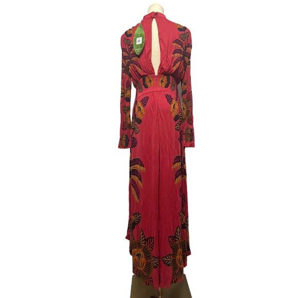 NWT! Anthropologie FARM RIO Blush Living Bloom High Neck Maxi Dress LARGE - Picture 6 of 11